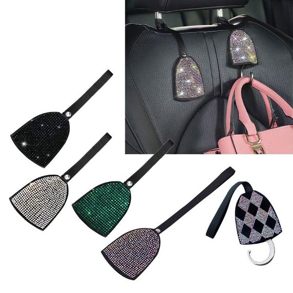 rhinestones car seat back hanging hook auto headrest hanger storage hidden organizer
